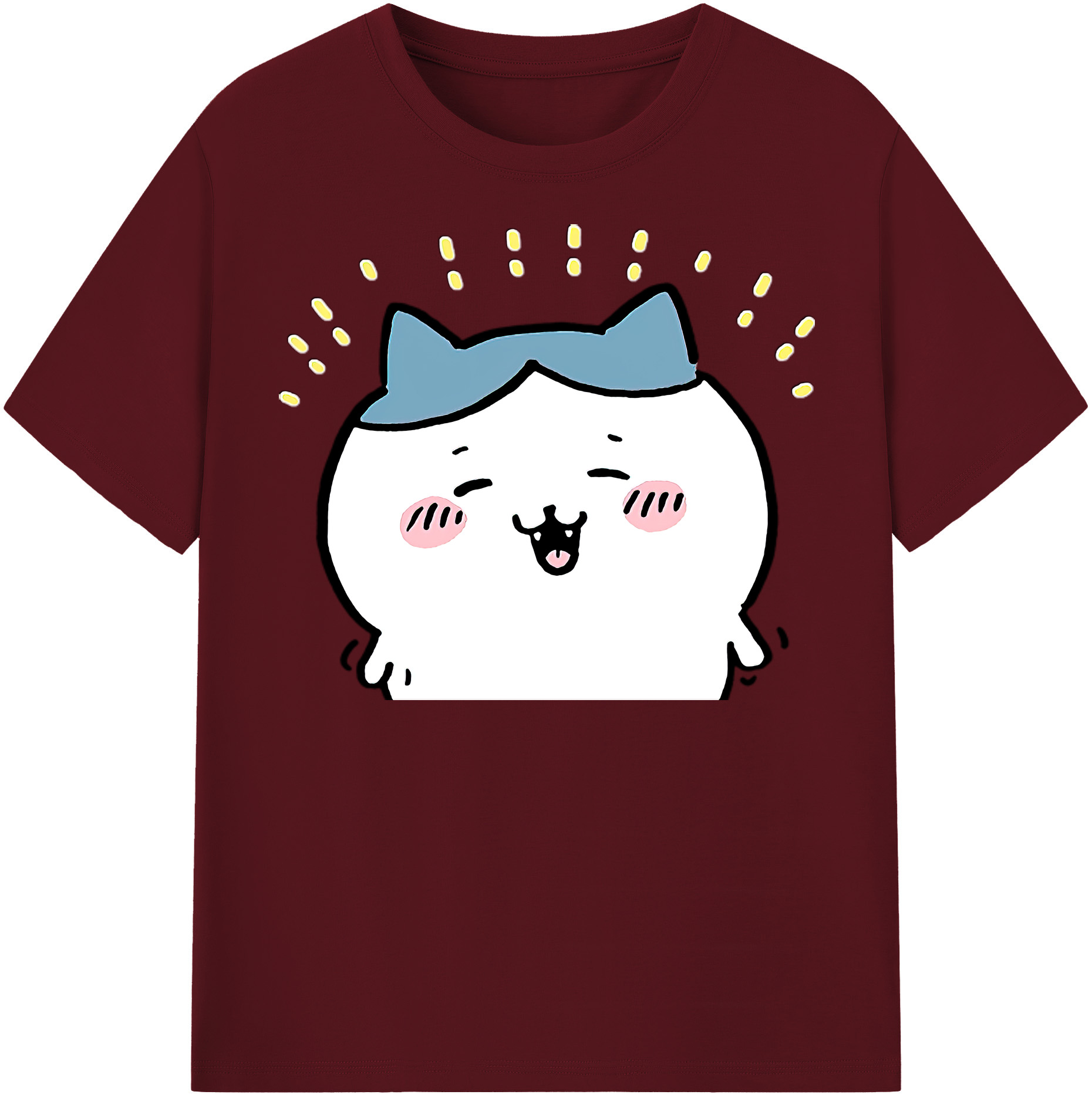 （画像用） ちいかわ ハチワレ Chii-kawa hachiware 綿100％半袖Tシャツ（フロントプリント）